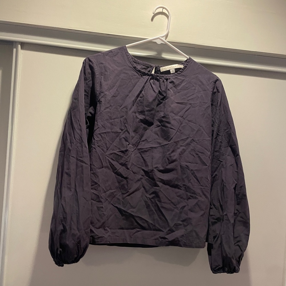 Erica Tanov Blouse Long Sleeve Size 1 *See Description* Navy Blue